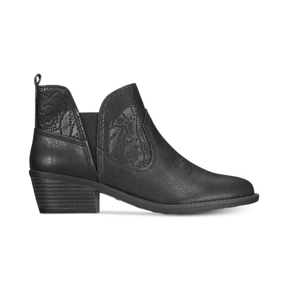 Women's Easy Street Legend Black Ankle Boot Embossed Western Style Sz 8 - Picture 2 of 11